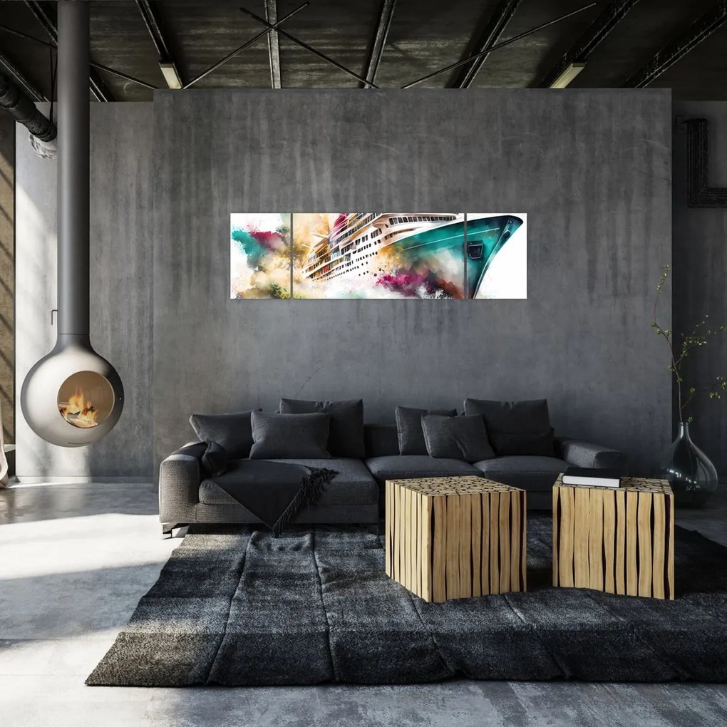 Obraz - Akwarela morska (170x50 cm)