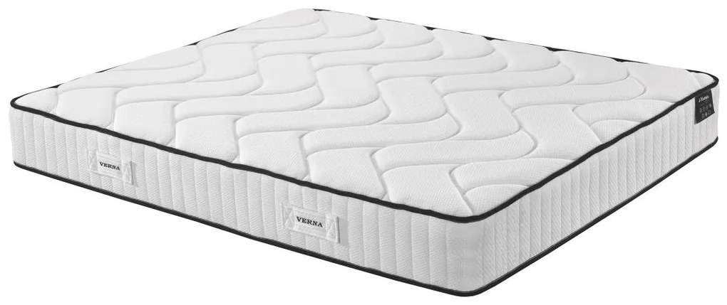 Materac hybrydowy 140 x 190 cm ognioodporny ze sprężynami kieszeniowymi 5-strefowy z pamięcią kształtu 25 cm - VERNA marki YSMÉE HÔTEL