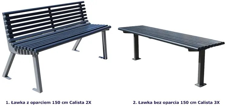 Ławka parkowa bez oparcia 150 cm 96 kolorów L8-Z95