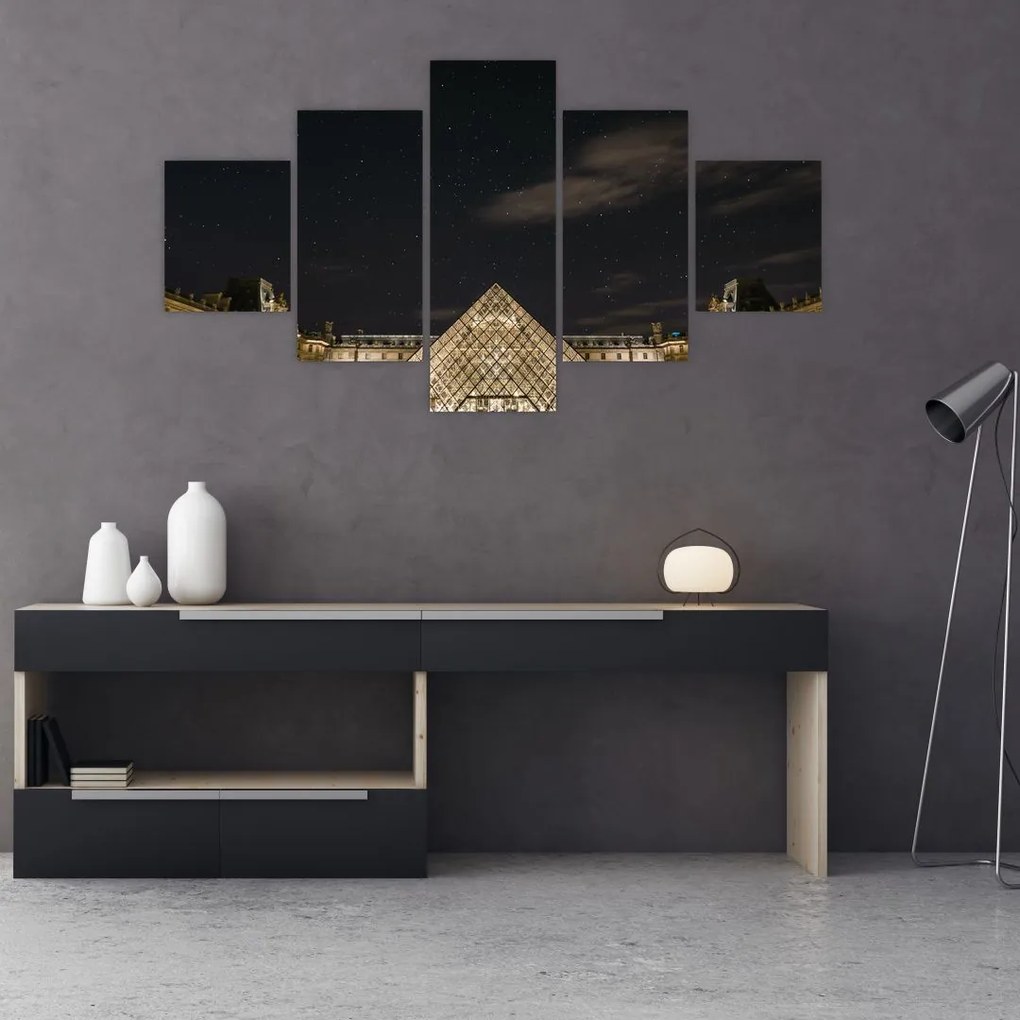 Obraz - Luwr w nocy (125x70 cm)