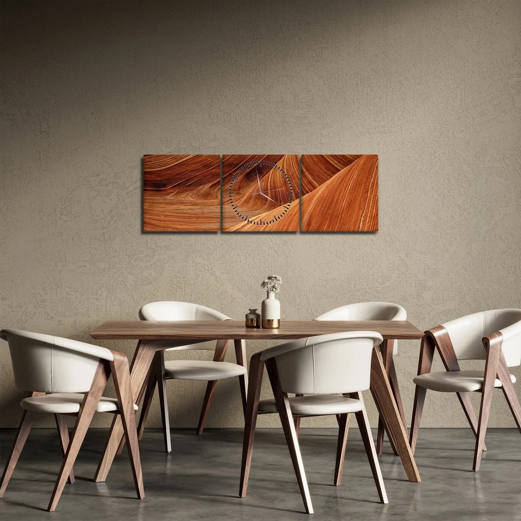 Obraz - Czerwony piasek (z zegarem) (90x30 cm)