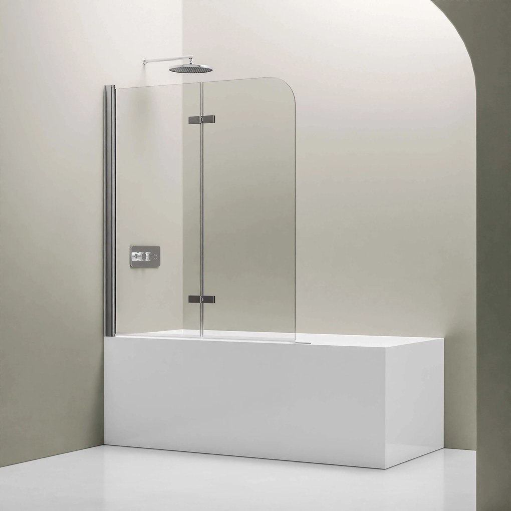 Parawan nawannowy EX209Bezpieczne szkło ESG 6 mm z powłoką Nano - 120 x 140 cm - Dwuczęściowy składany