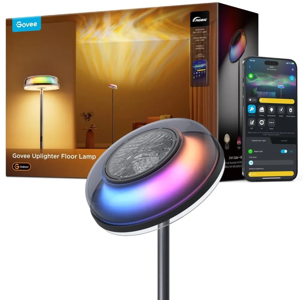 Govee-LED RGBICWW ściemnialna lampa podłogowa UPLIGHTER MATTER LED/24W/230V Wi-Fi
