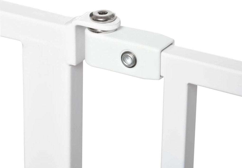 Drzwi zabezpieczające dla psów regulowana brama ochronna kratka biała 95x4x76cm | Aosom PL