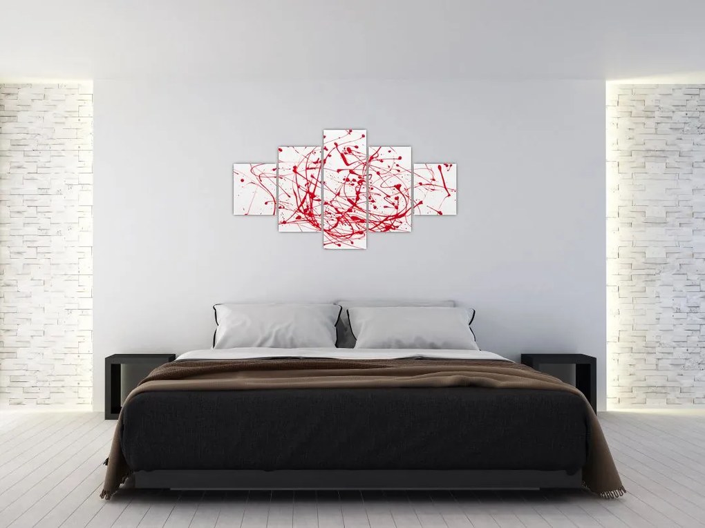 Obraz przy użyciu techniki drippingu (125x70 cm)