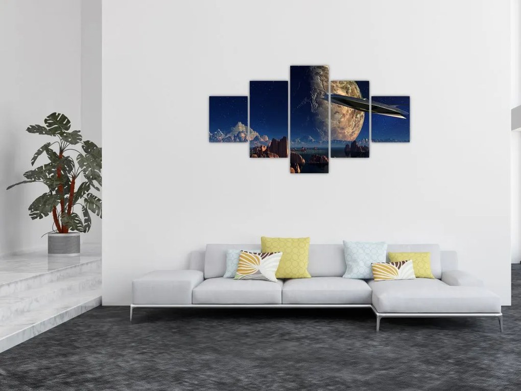 Obraz - Przybycie kosmitów (125x70 cm)