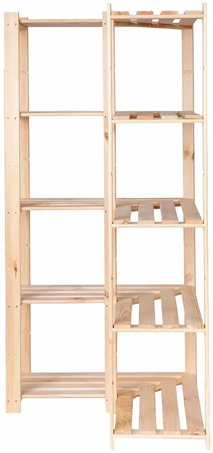 Drewniany regał narożny do spiżarni L9-E61