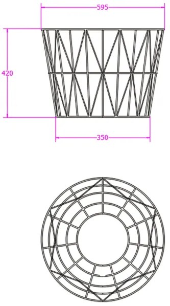 Stelaż do stolika konferencyjnego STILO, 600 x 420 mm, czarny
