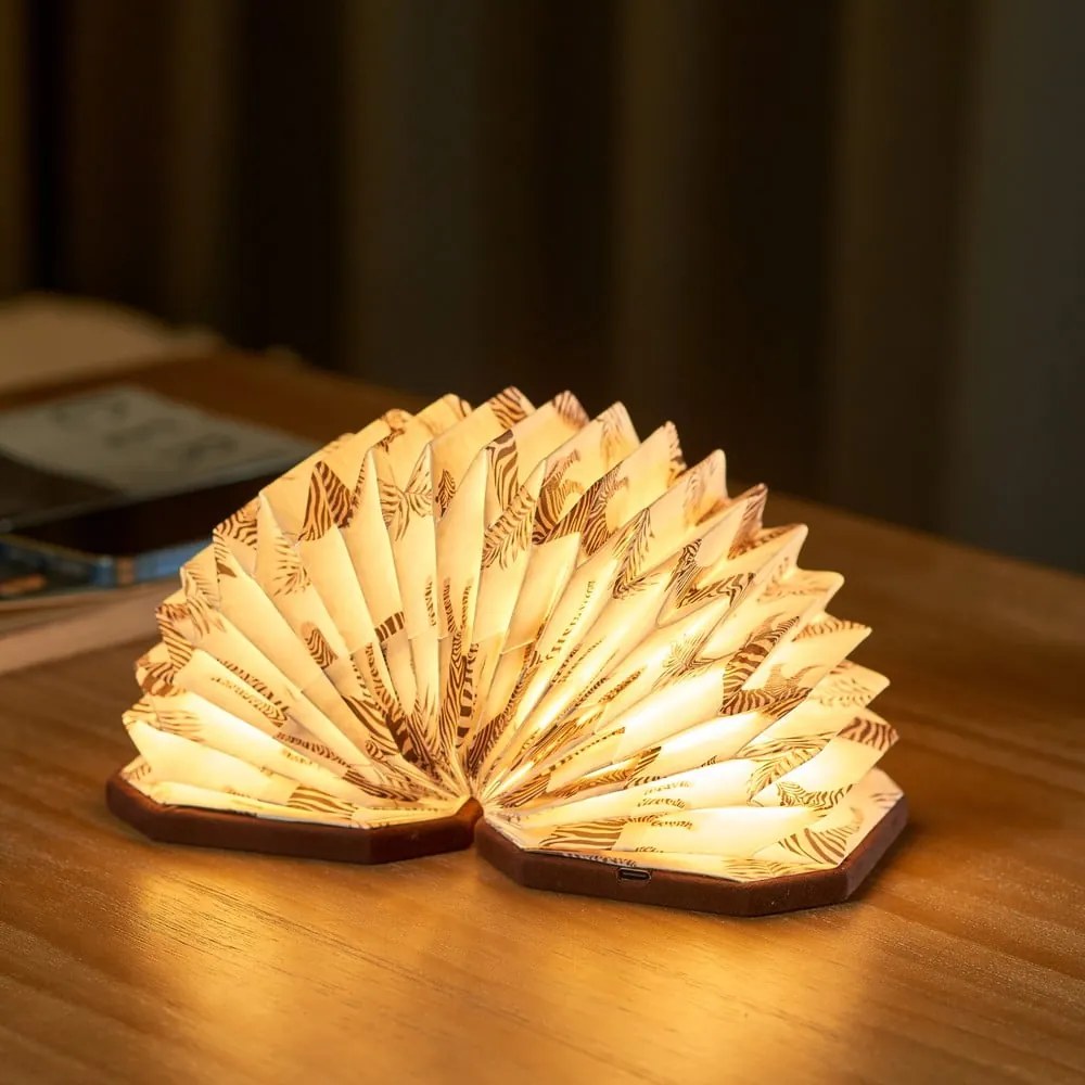 Ciemnobrązowa lampa stołowa ze ściemniaczem (wys. 3,5 cm) Velvet Accordion – Gingko
