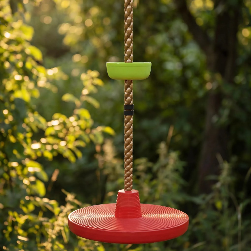 AIYAPLAY Ninja Line Zestaw Slackline dla Dzieci z Huśtawką, Platformami, Zestaw do Zabawy na Zewnątrz dla Dzieci w Wieku 3-8 lat, Czerwony | Aosom PL