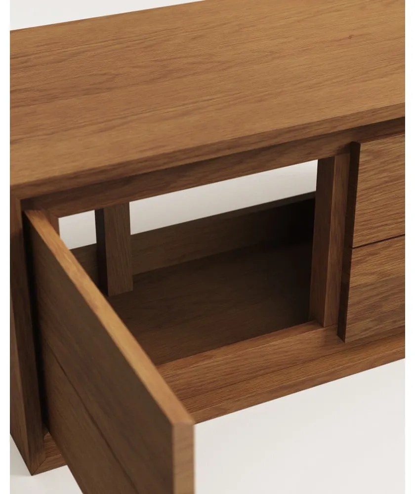 Niska wisząca szafka pod umywalkę z litego drewna tekowego 90x40 cm Kenta – Kave Home
