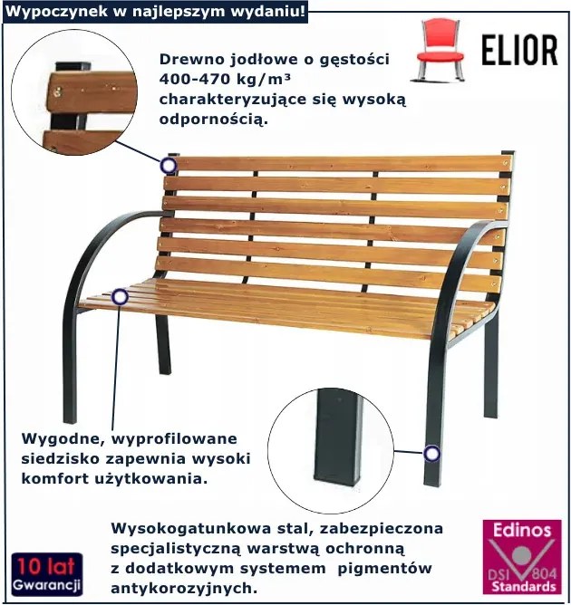 Ławka ogrodowa z oparciem  F4-G71