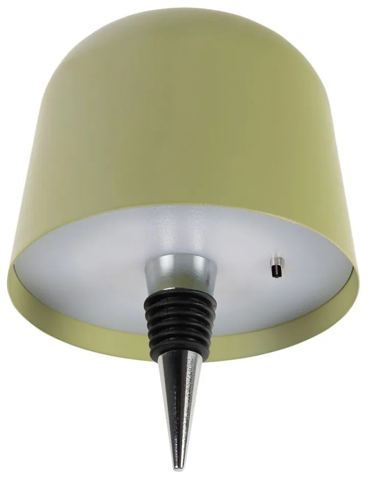 Zielona lampa stołowa LED na butelkę z metalowym kloszem (wysokość 13 cm) Cone Hat LED – Leitmotiv