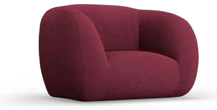 Bordowy fotel z materiału bouclé Essen – Cosmopolitan Design