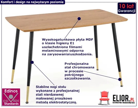 Minimalistyczny stół do salonu Seko Rools 3X