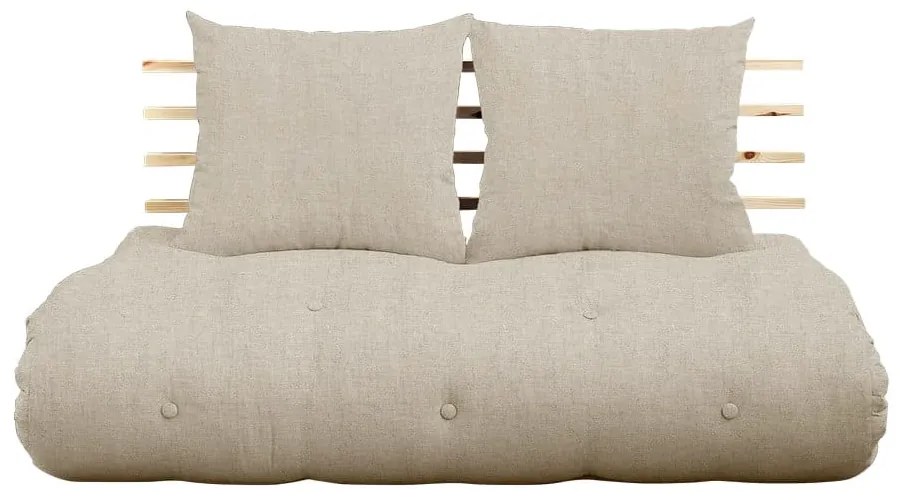 Sofa rozkładana z lnianym obiciem Karup Design Shin Sano Natural/Linen