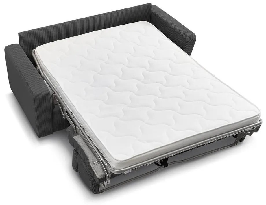 Ciemnoszara sztruksowa rozkładana sofa 195 cm Monaco – Bobochic Paris