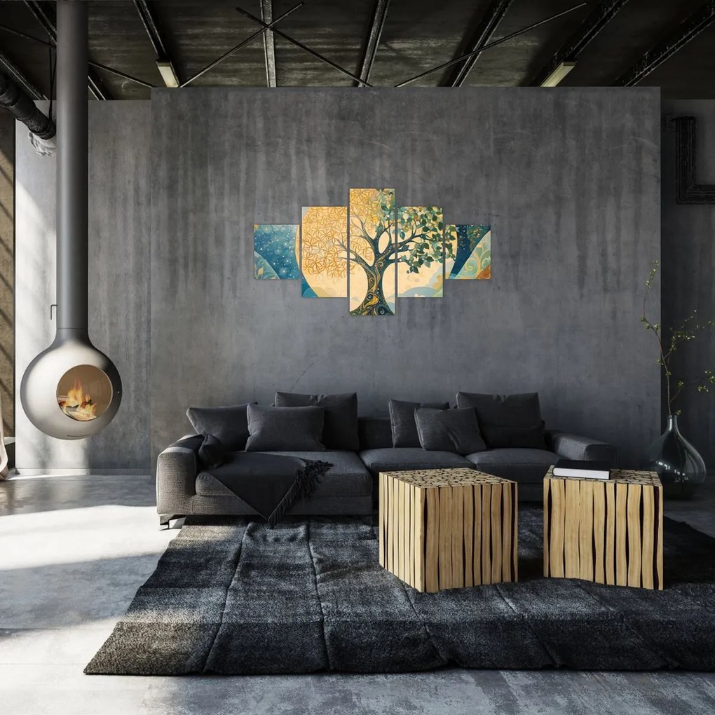 Obraz – Drzewo życia w księżycu (125x70 cm)
