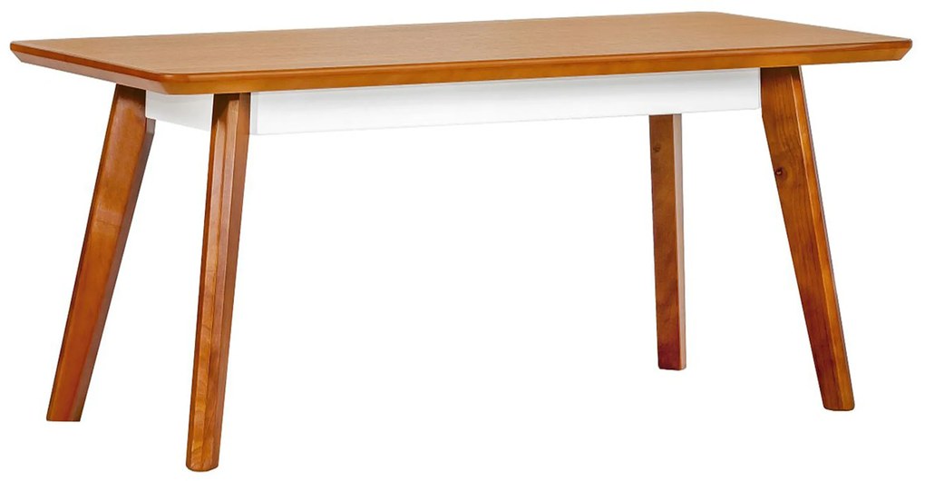 Prostokątna ława kawowa Evolutio J02, o wymiarach 120x60 cm. Kolor orzech amerykański, styl vintage, mid century-modern. Stylowe meble biurowe Evolutio.