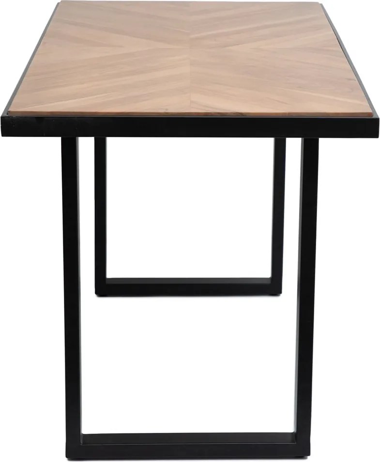 Stół jadalniany z blatem w jodełkę Nattmal, styl industrialny, 140 cm