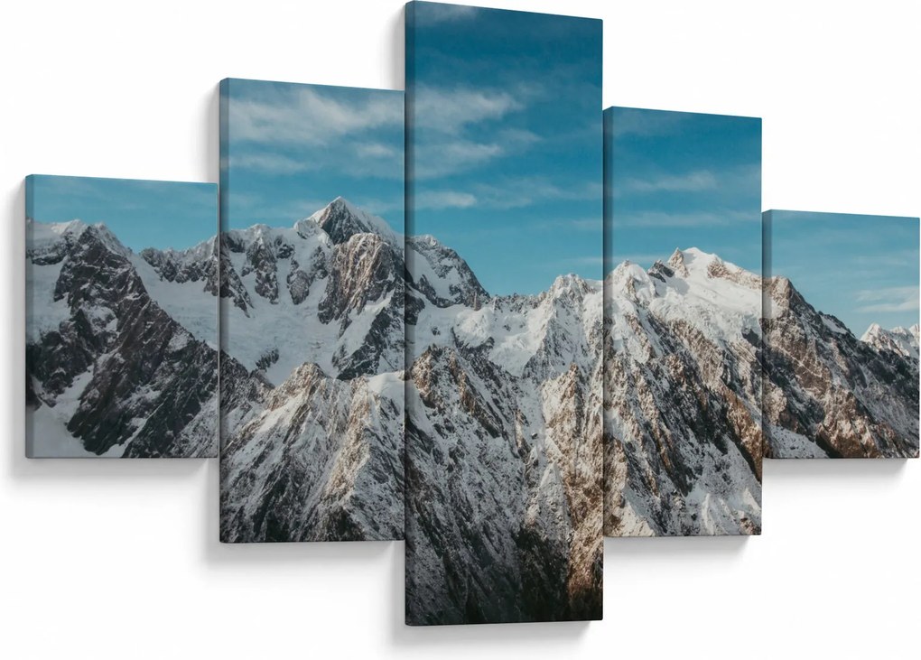 Obraz ośnieżonych szczytów, Fiordland (125x70 cm)