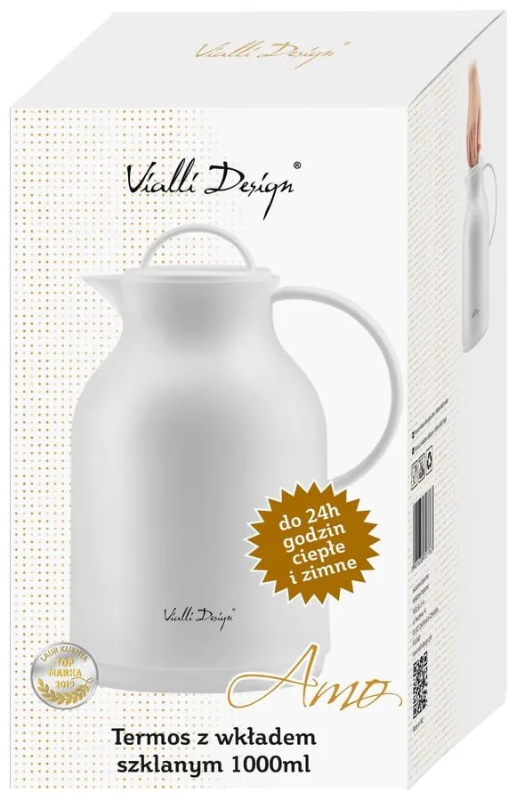 Biały termos Vialli Design, 1 l