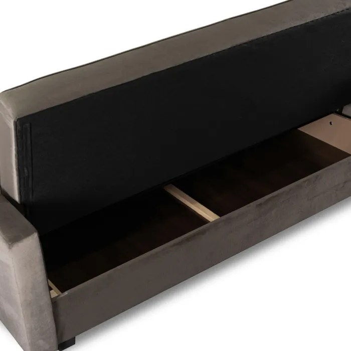 Sofa z Funkcją Spania ALUNA Rozkładana Wersalka Dwuosobowa Beżowa Nowoczesna do Salonu