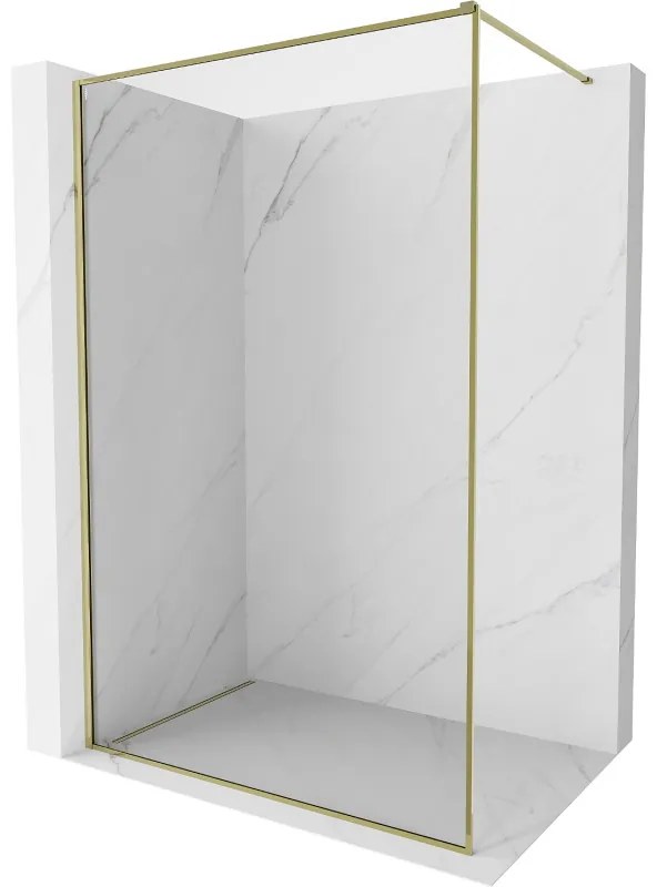 Mexen Kioto-F ścianka prysznicowa Walk-in z ramką 115 x 202 cm, transparent 8 mm, złota - 800-115-104-50-00