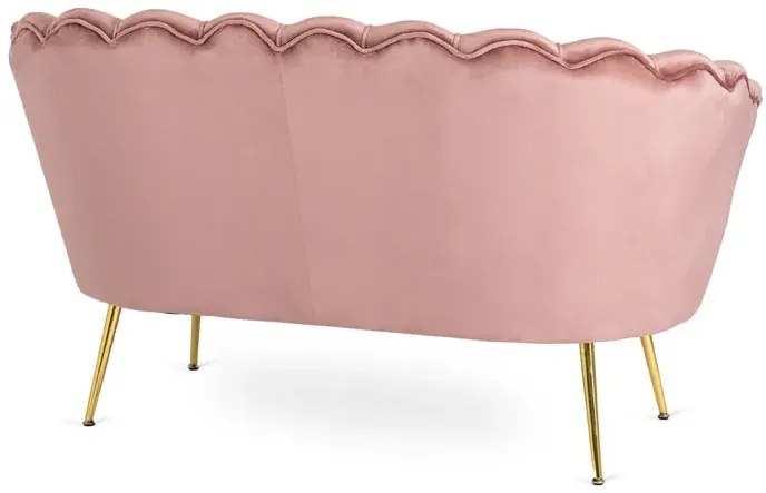 Różowa sofa muszelka na złotych nogach - Deos