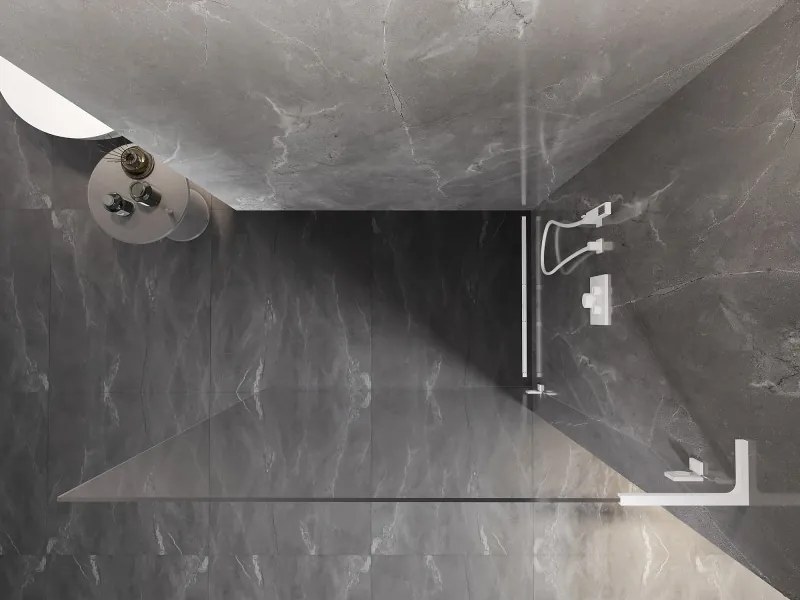 Mexen Lunar L ścianka prysznicowa Walk-in prawa 120 x 200 cm, transparent 8 mm, biała - 830L-120-000-20-00-P