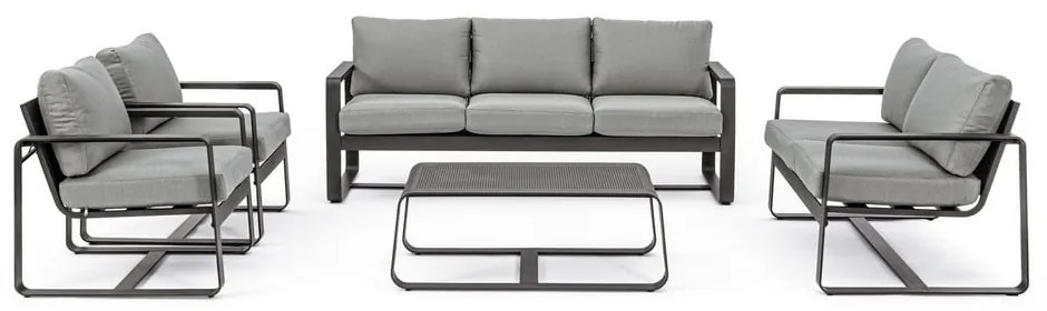 Szara aluminiowa sofa ogrodowa Merrigan – Bizzotto