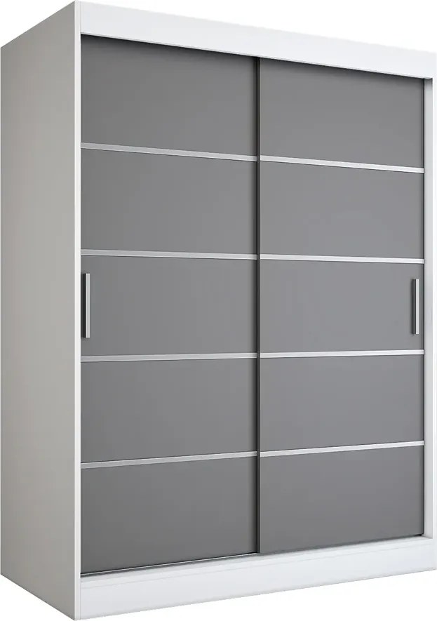 Szafa przesuwna biel + antracyt 150 cm G5-L15