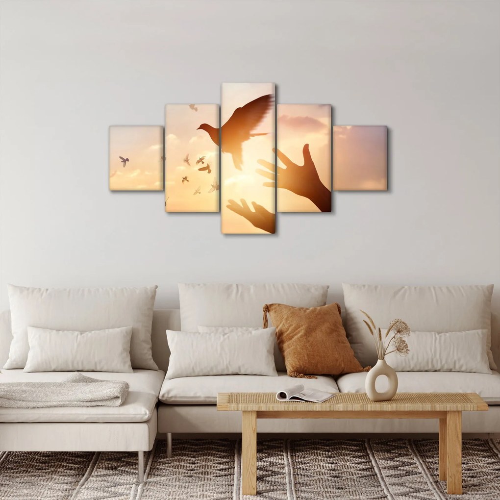 Obraz - Mała gołębico, leć! (125x70 cm)