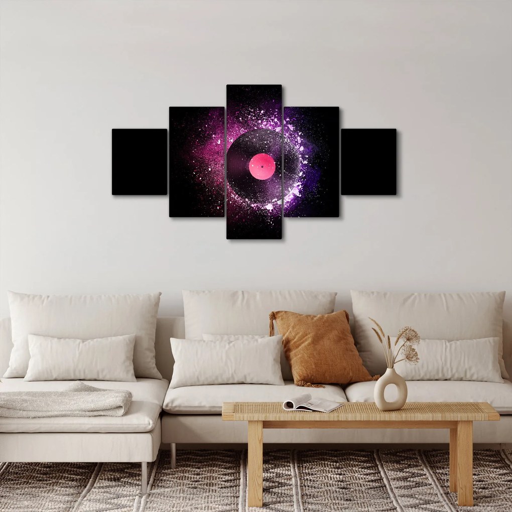 Obraz - Płyta winylowa w kolorze różowo-fioletowym (125x70 cm)