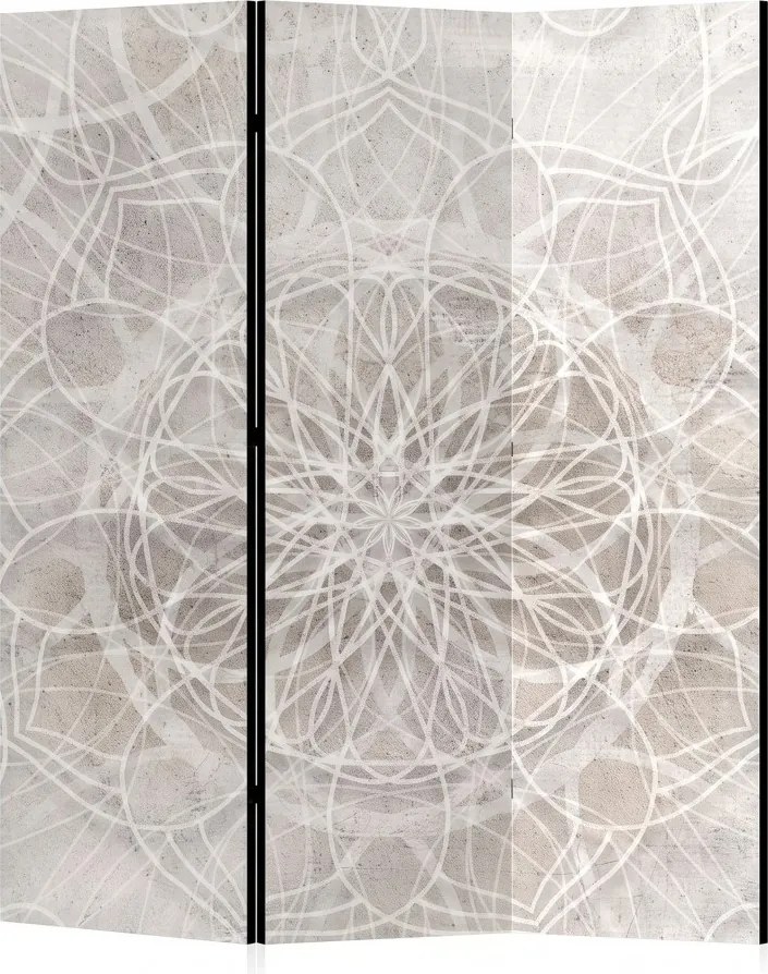 Parawan pokojowy 3-częściowy 135x172 Dwustronny dekoracyjny industrialny minimalistyczny Szary Mandala Na Betonie