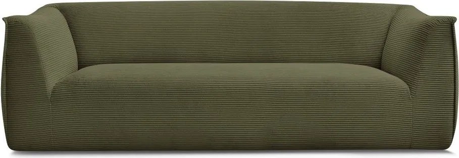 Zielona sztruksowa sofa 242 cm Giorgia – Bobochic Paris