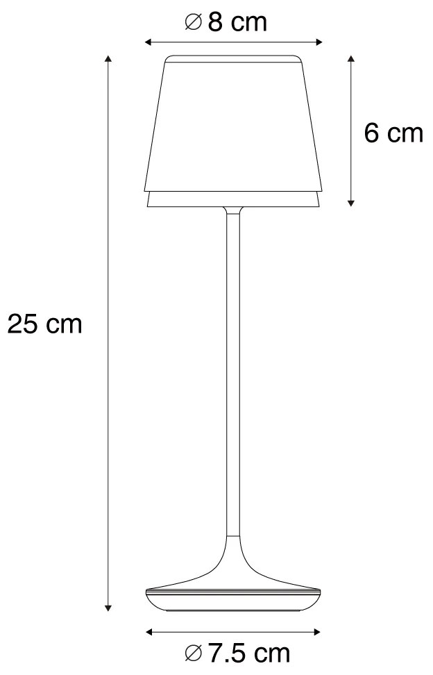 Zewnetrzna Lampa stołowa czerwona z LED IP65, ładowalna ze stacją ładującą - Treble Nowoczesny Oswietlenie zewnetrzne