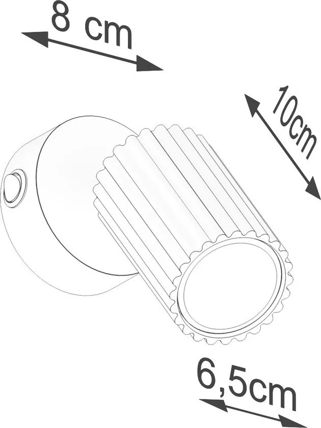 Szarobrązowa metalowa lampa punktowa 8x16 cm Gleam – Sollux