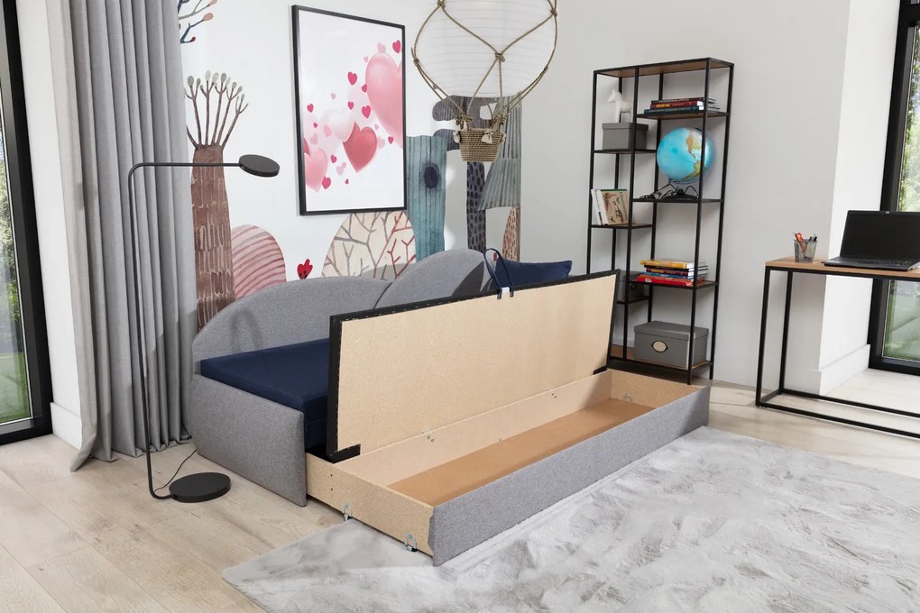 Sofa rozkładana z funkcją spania AGA szara/czarna prawa ELTAP