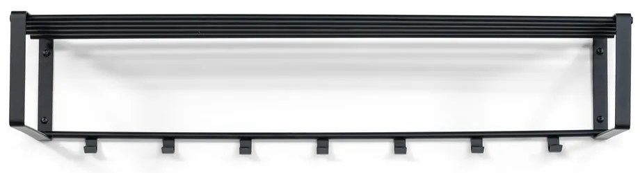 Czarny metalowy wieszak ścienny z półką Rex – Spinder Design