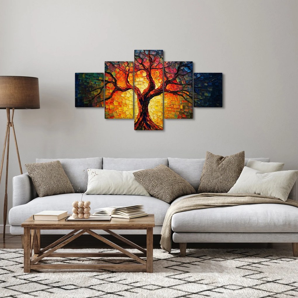 Obraz - Drzewo życia w mozaice (125x70 cm)
