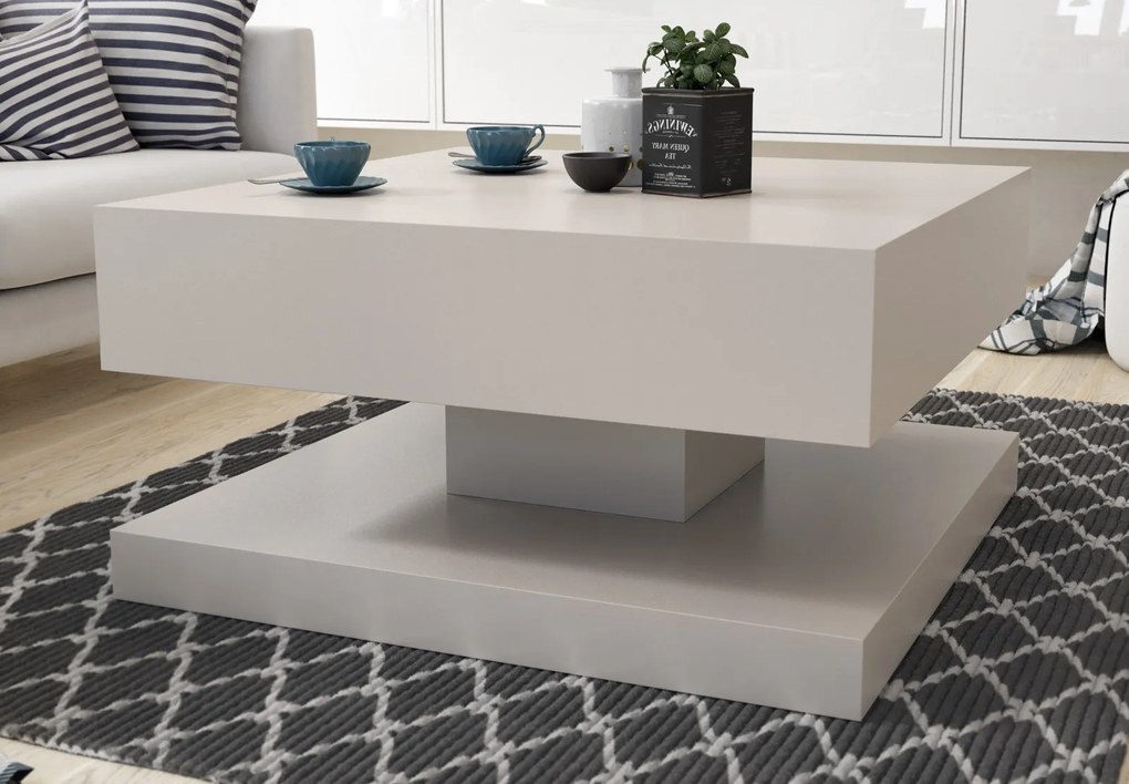 Kwadratowy stolik Gemin 80x80, kaszmir