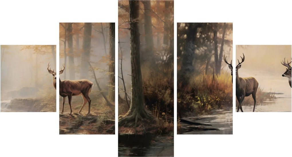 Obraz - Obraz dzikiej przyrody w stylu vintage (125x70 cm)