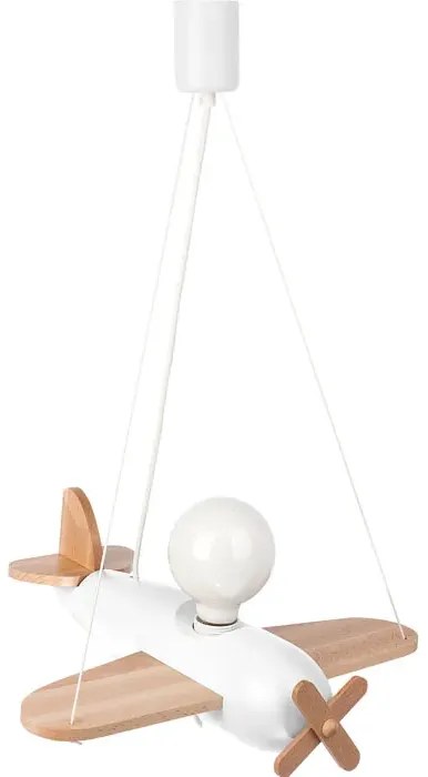 Biało-naturalna lampa wisząca dla dzieci samolot - S201 L4-P77