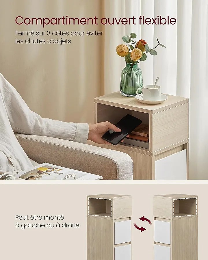 Szafka nocna naturalny beż i biały chmura kolekcja Kailyn