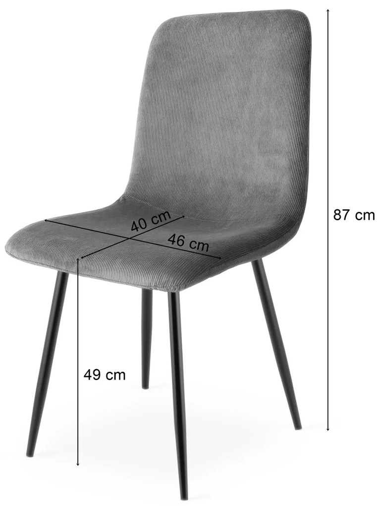 Krzesło do kuchni szare RIFT z czarnymi nogami