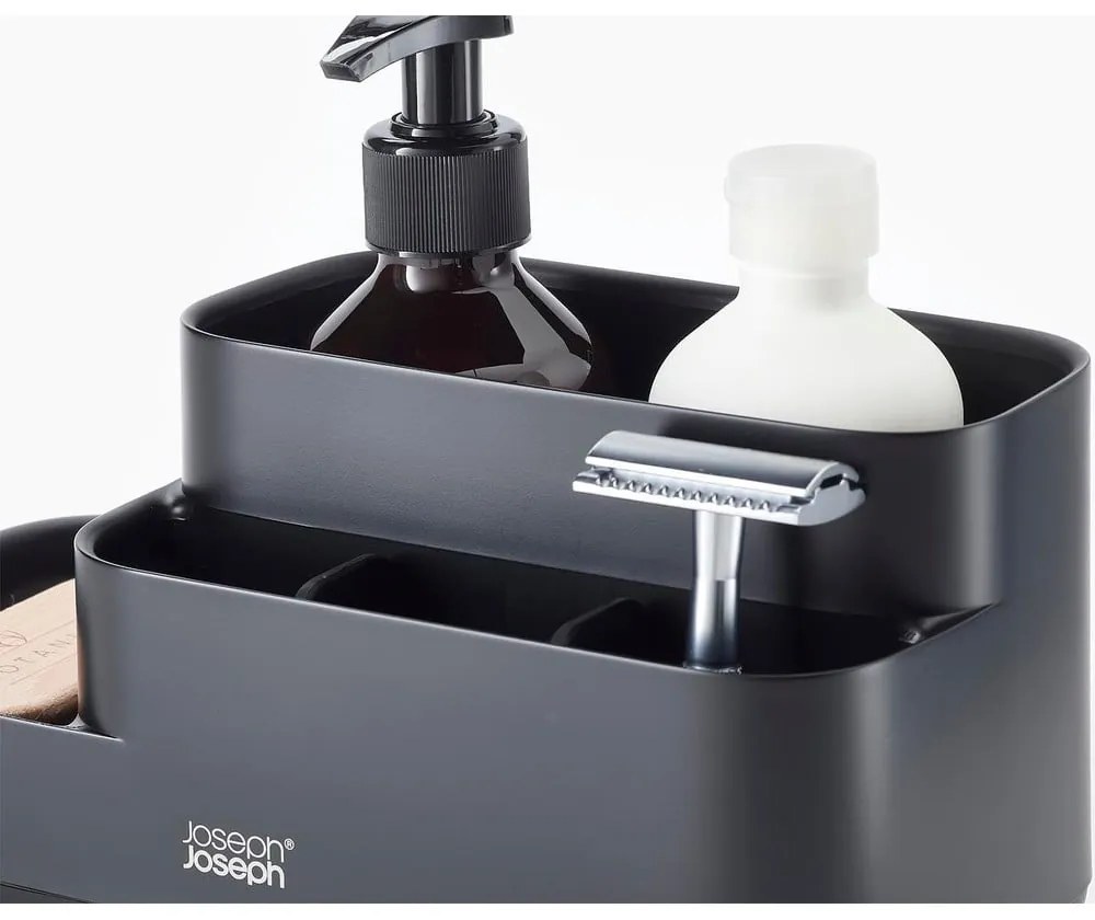 Czarny plastikowy organizer łazienkowy EasyStore – Joseph Joseph