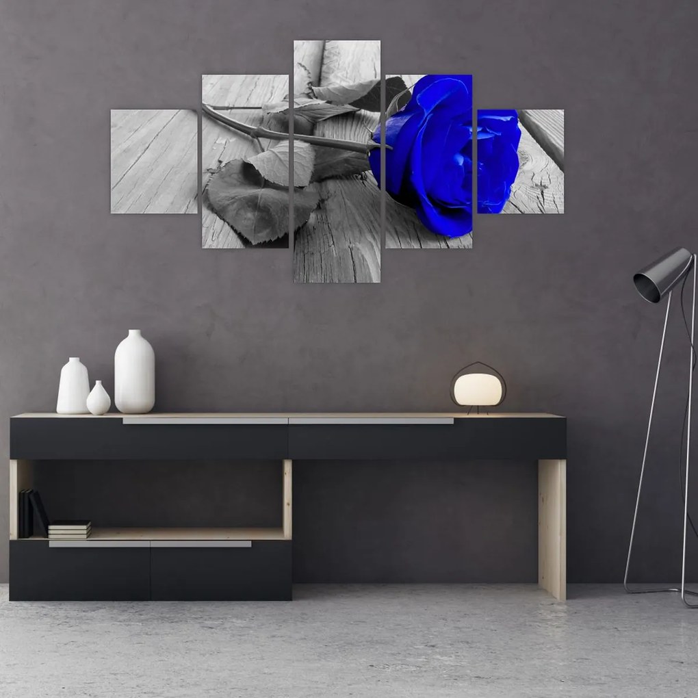 Obraz - Niebieska róża (125x70 cm)