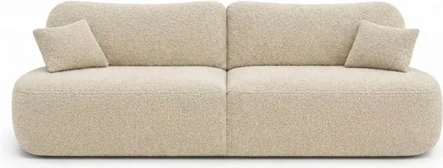 Sofa AVERIO Rozkładana Dwuosobowa Beżowa Boucle Nowoczesna