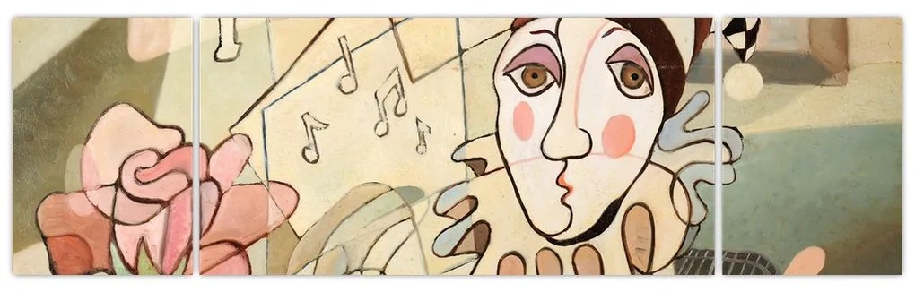 Obraz - Kubizm - harlequin and rose (170x50 cm)